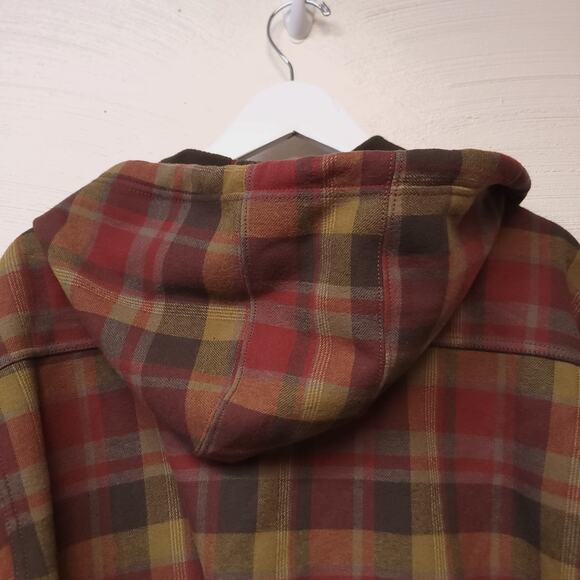 Wolverine Flannel Fleece Lined Jacket Size Xxl Shacket Red Brown Warm Cozy Used - Picture 8 of 11